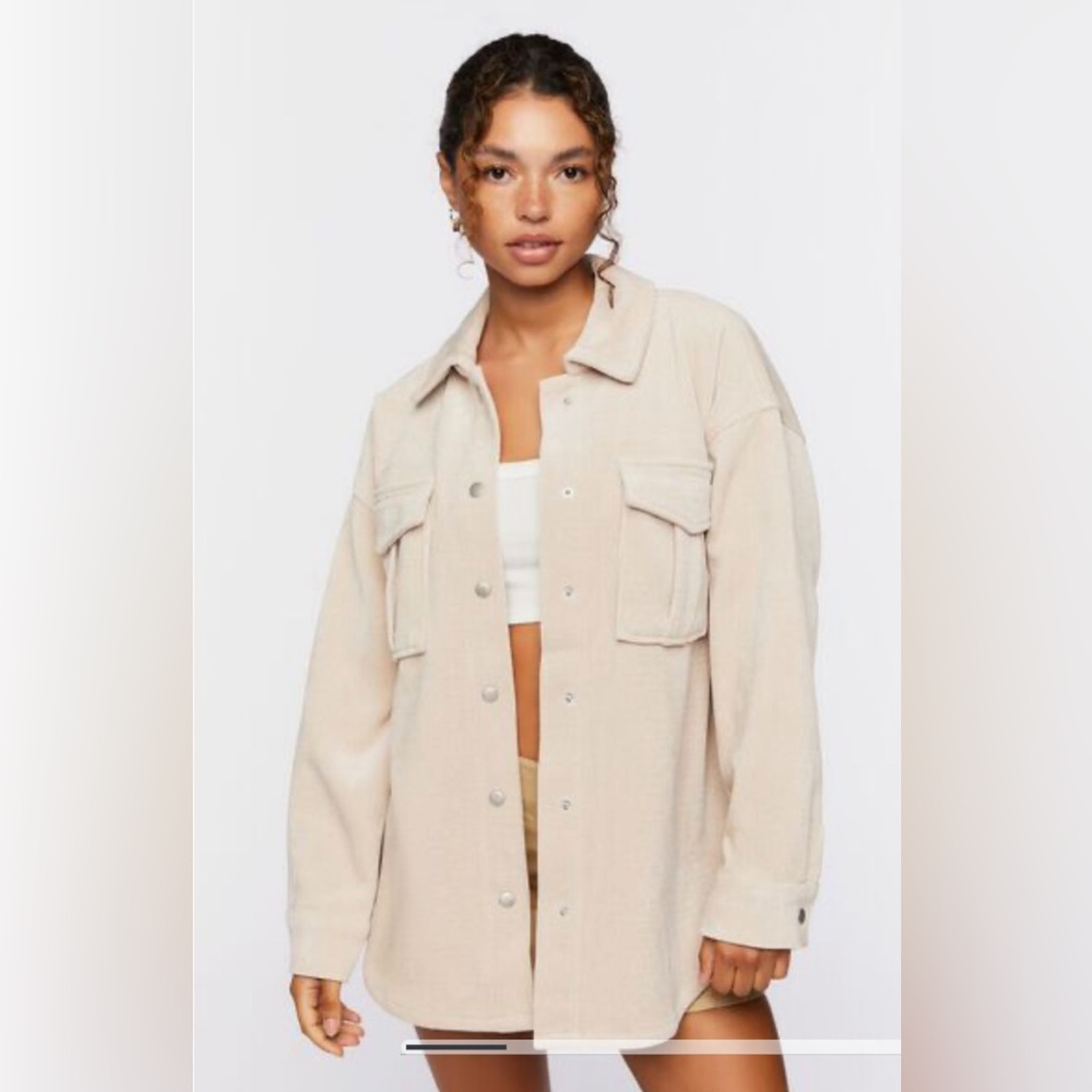Forever 21 Corduroy Button Front Shacket Size S